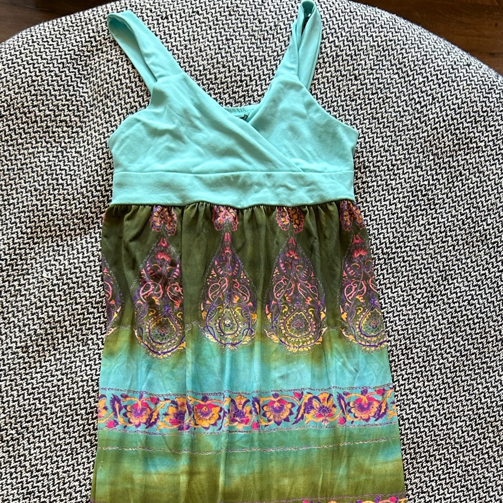 h.i.p. Kids Casual Dress in Green and Pink